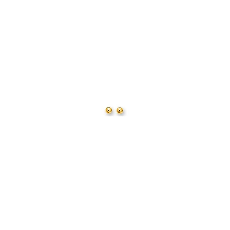 14K Yellow Gold Ladies Ball Stud Earring 69077 1