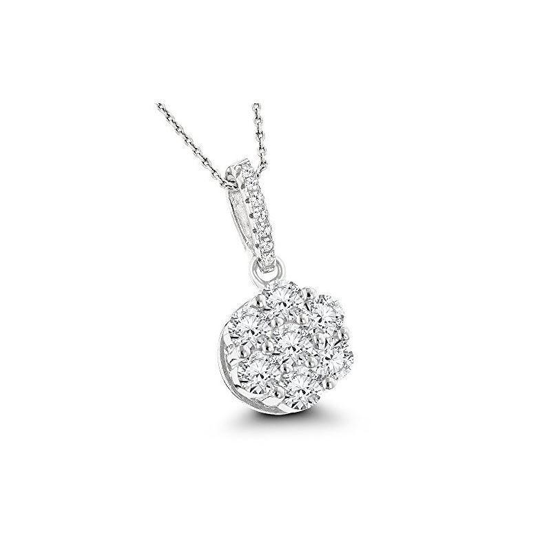 Womens Sterling Silver Necklace Rhodium  84500 1