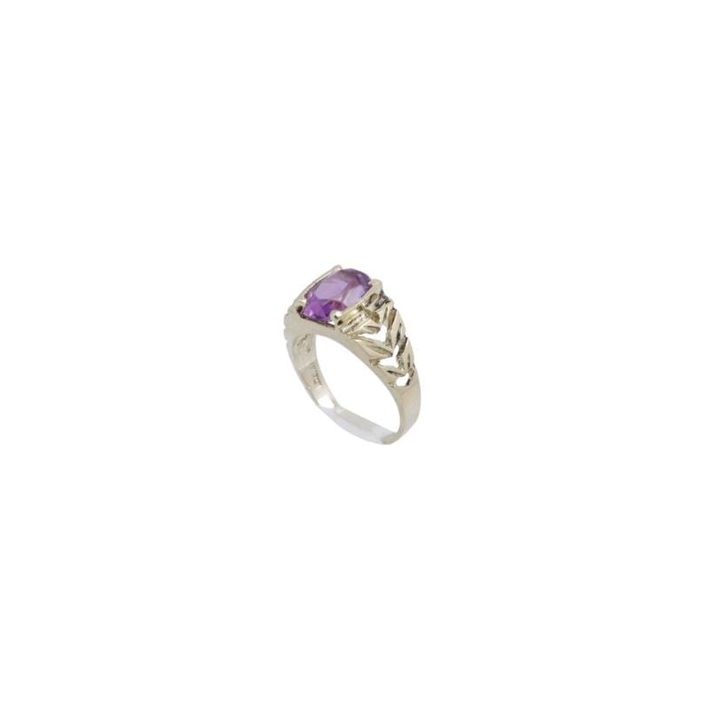 10k Yellow Gold Syntetic purple gemstone 62505 1