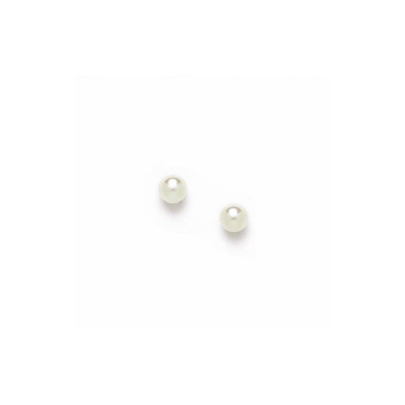 14K Yellow Gold genuine pearl and cz ear 68334 1
