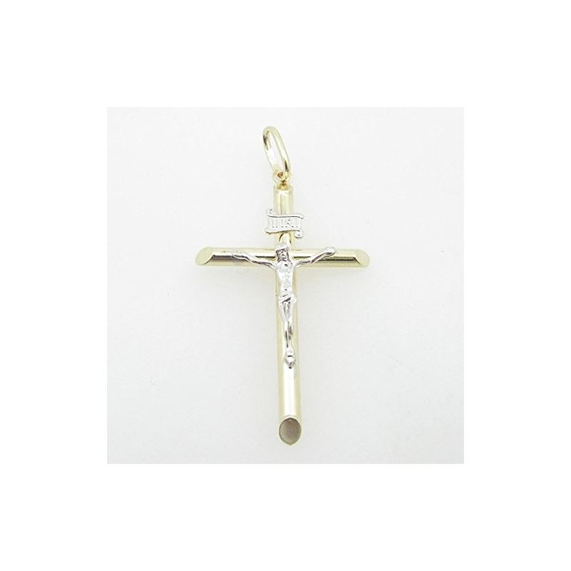 Mens 10K Solid Yellow Gold white jesus c 77173 1