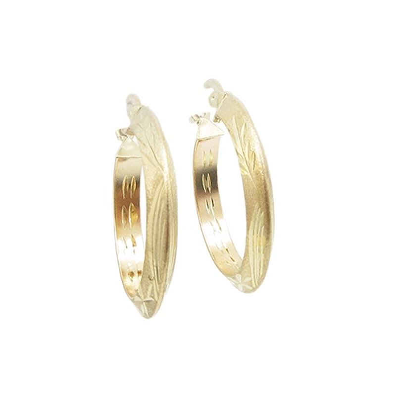 10k Yellow Gold earrings Fancy puff bamb 60564 1