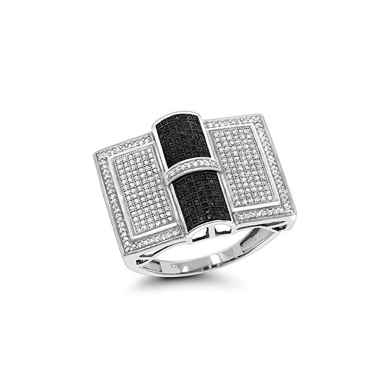 White and Black Diamond Ring for Men Ste 82992 1