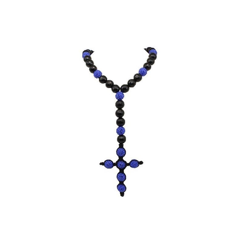 Black Onyx Ball Bead Rosary Chain with B 72908 1