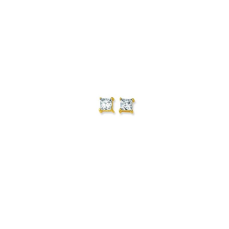 14K Yellow Gold Ladies Stud Earrings CZ1 69260 1