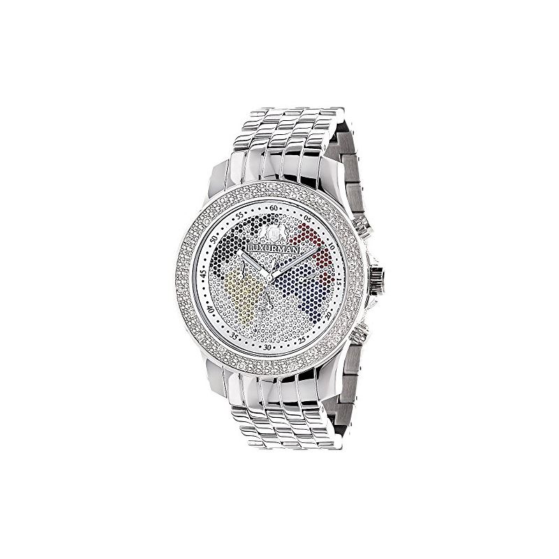 Luxurman Mens Diamond Watch 0.2ct Color  90350 1