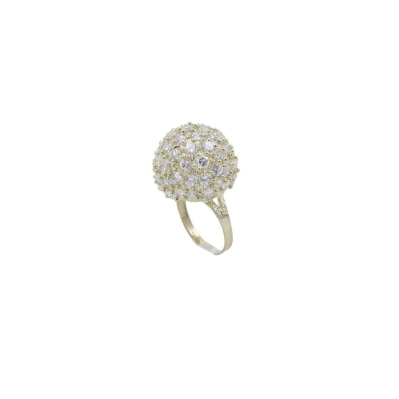 10k Yellow Gold Crystal white ball cz ri 60398 1