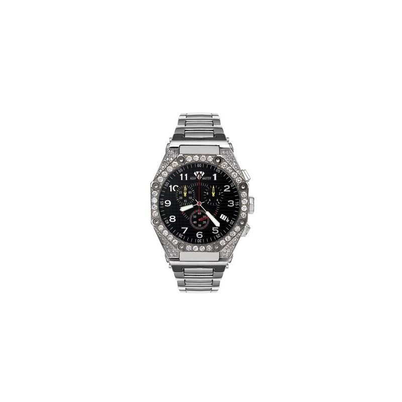 Men's Octagon Diamond Watch With Diamond Bezel