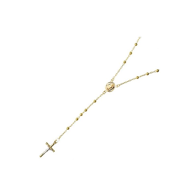 14K YELLOW Gold HOLLOW ROSARY Chain - 28 69010 1