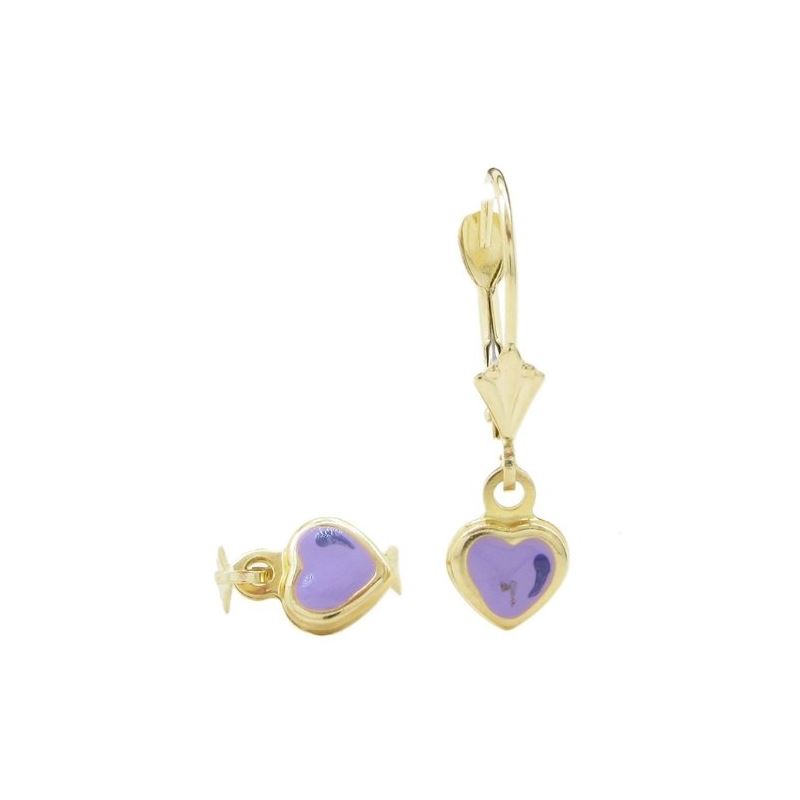 14K Yellow gold Heart chandelier earring 68495 1