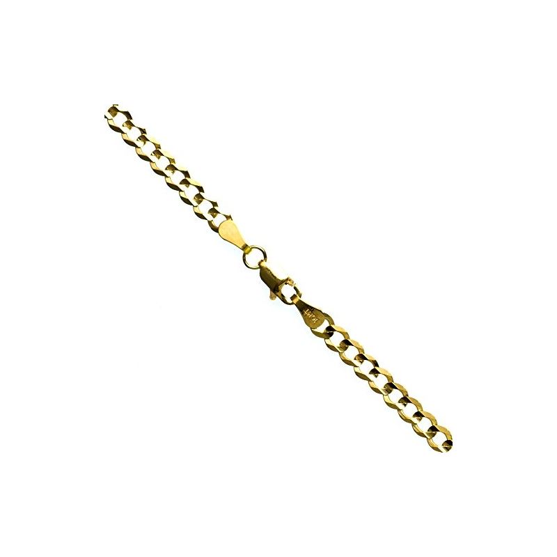 10K YELLOW Gold SOLID ITALY CUBAN Chain  61849 1
