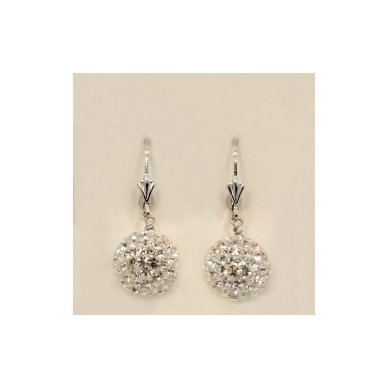 Designer Pave Disco Ball Dangle Sterling 73019 1