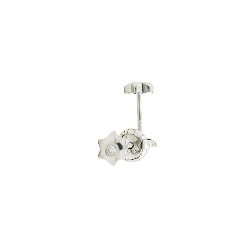 14K White gold Star cz stud earrings for 66121 1