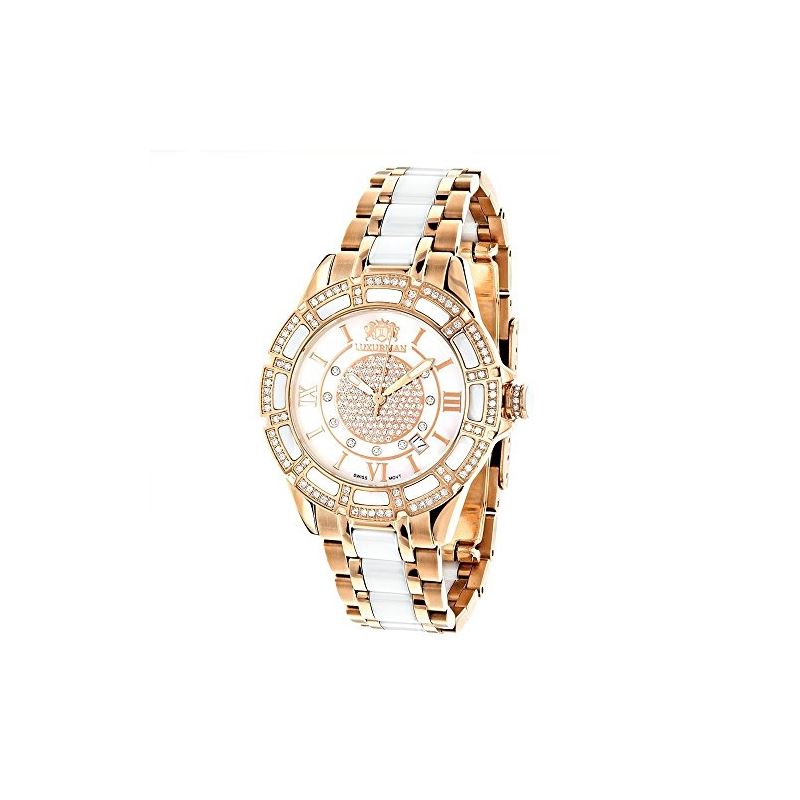 Unique Womens Diamond Watch Rose Gold Plated Steel
