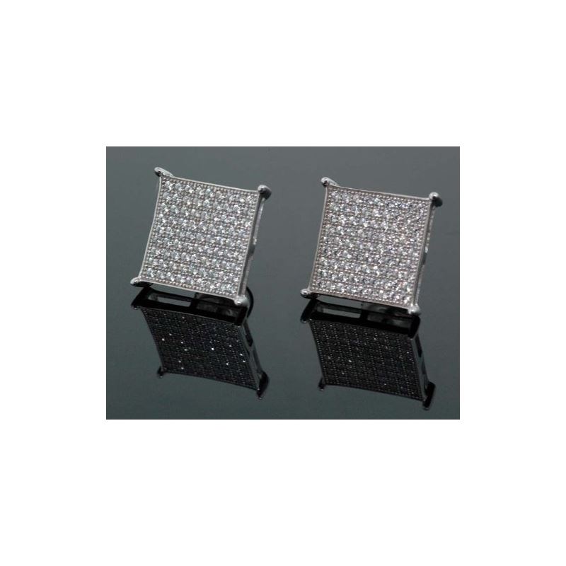 .925 Sterling Silver White Square White  58795 1