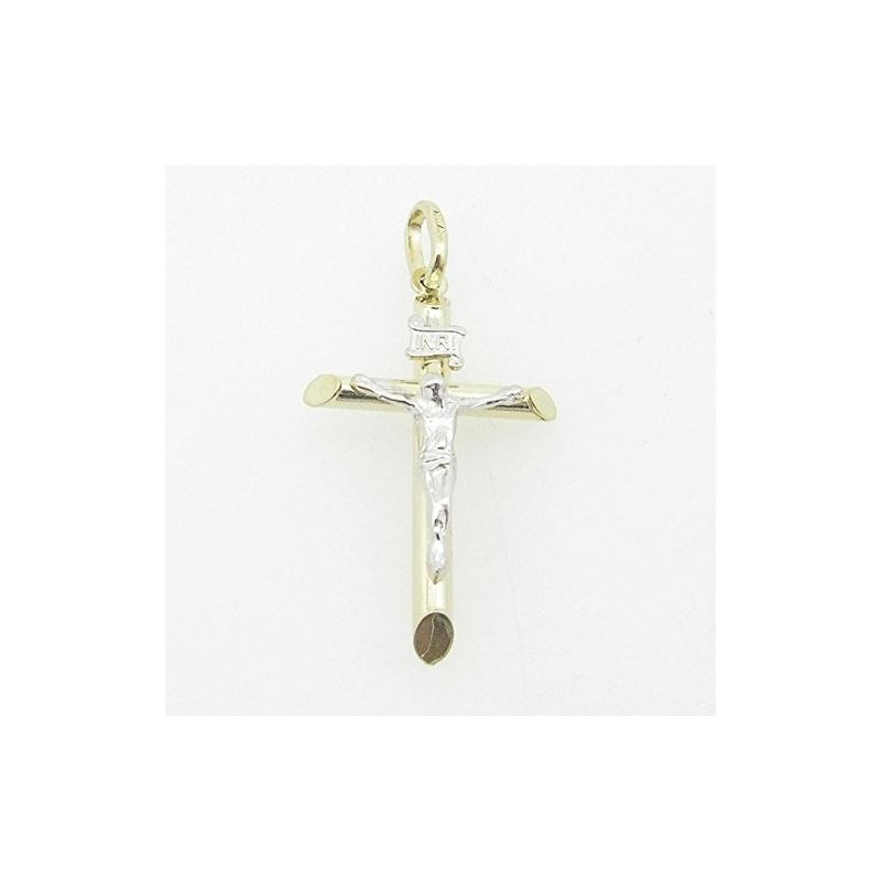 Mens 10K Solid Yellow Gold white jesus c 77161 1