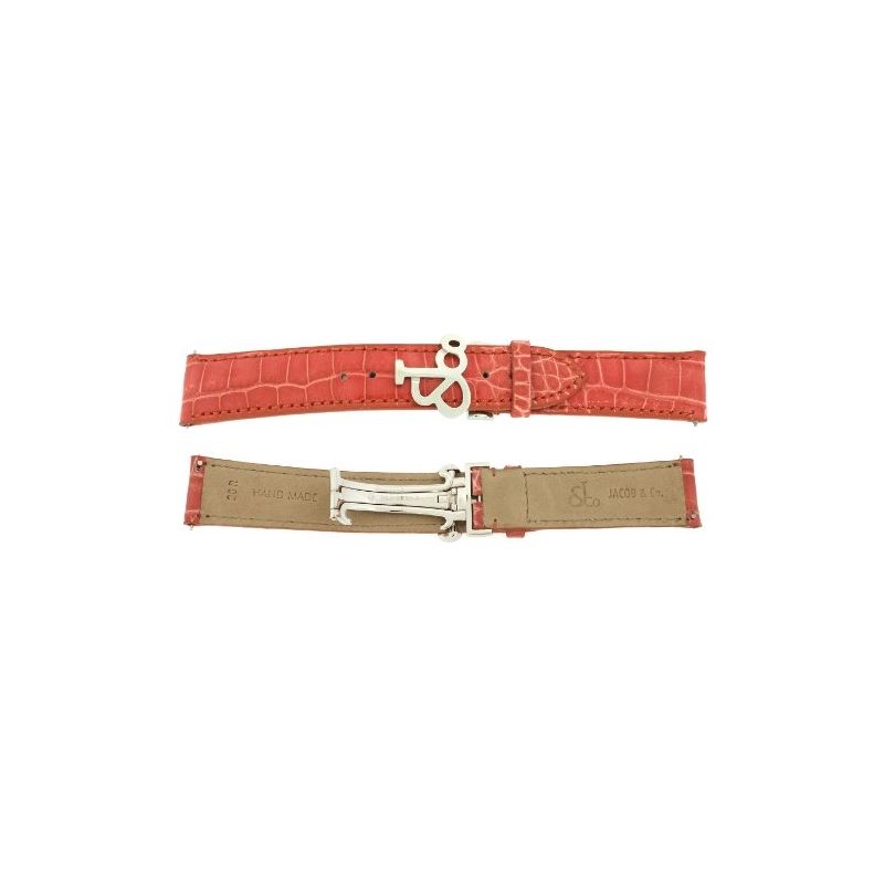 Jacob Co. Genuine Real Alligator Coral Band Strap