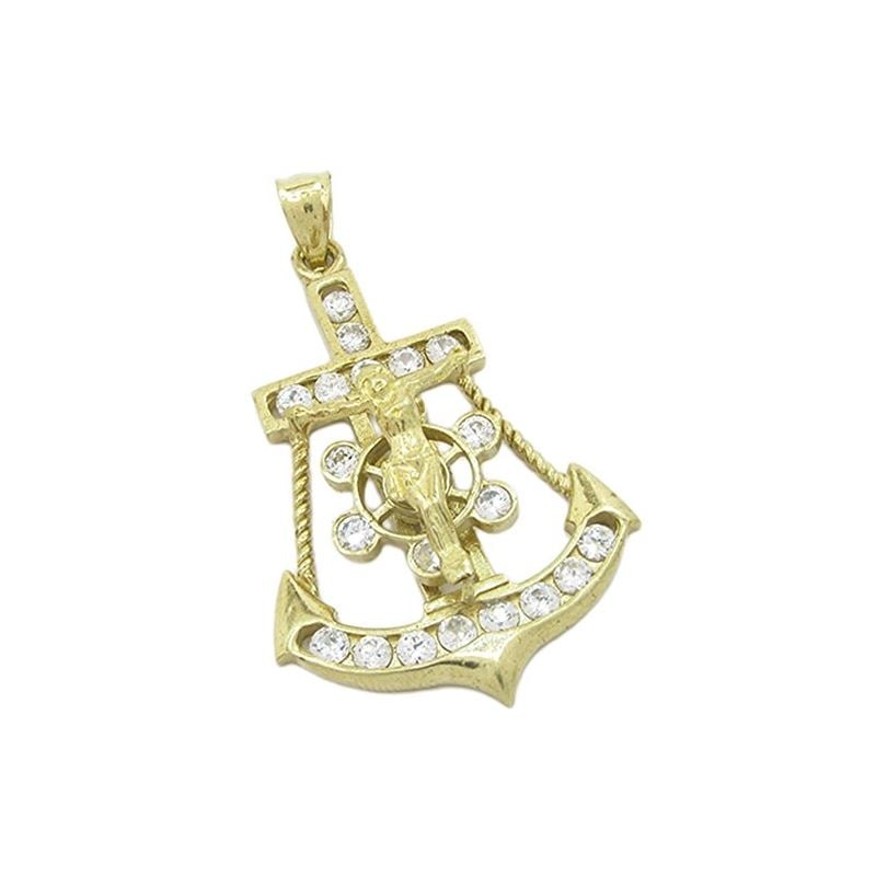 Mens 10k Yellow gold White gemstone jesu 78099 1