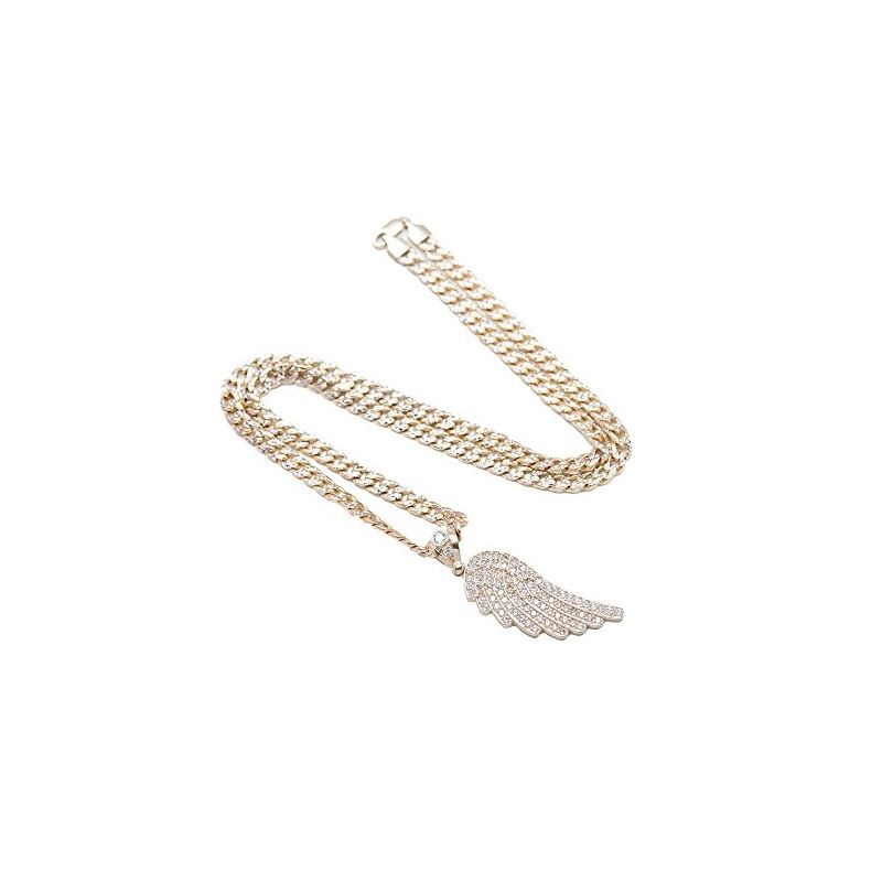 10K Yellow Gold Angel Feather Pendant wi 60369 1