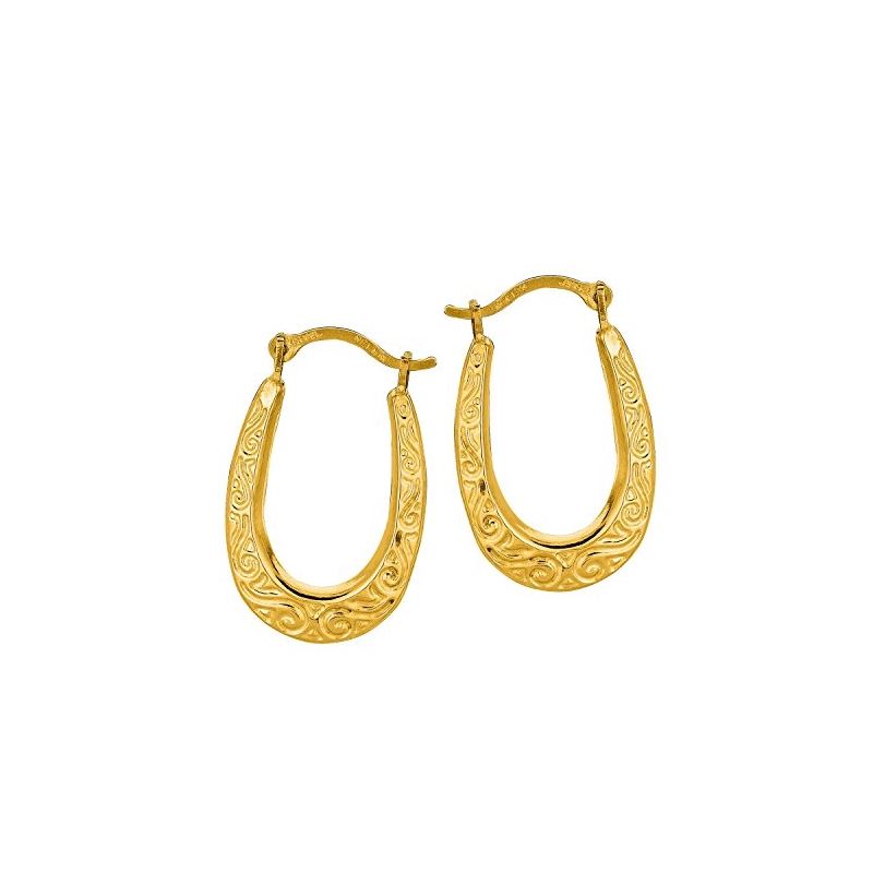 10K Yellow Gold Ladies Hoop Earrings 511 61387 1