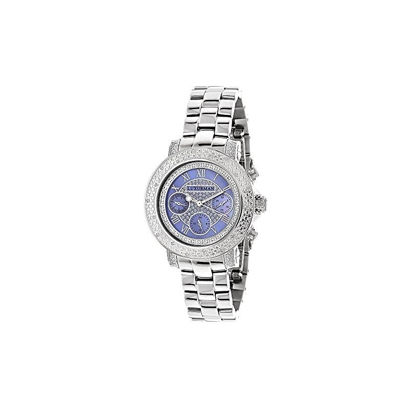 Luxurman Ladies Diamond Watch 0.30ct Blu 90216 1