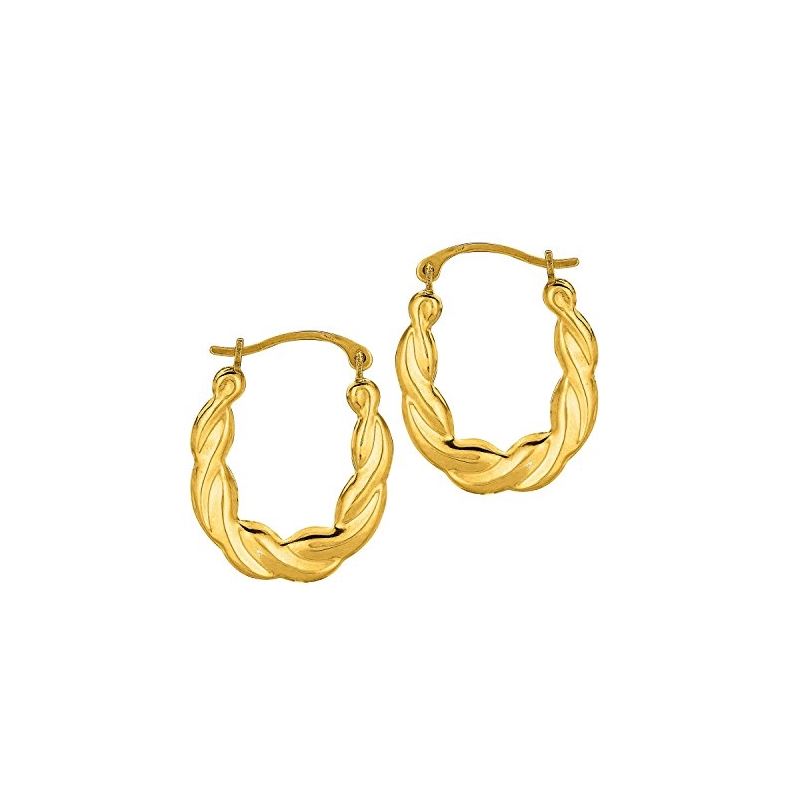 10K Yellow Gold Ladies Hoop Earrings 512 61388 1