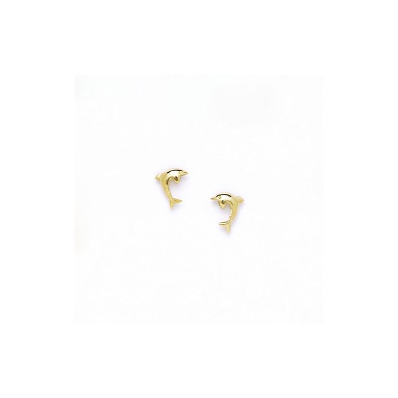 14K Yellow Gold dolphin with stones earr 67509 1