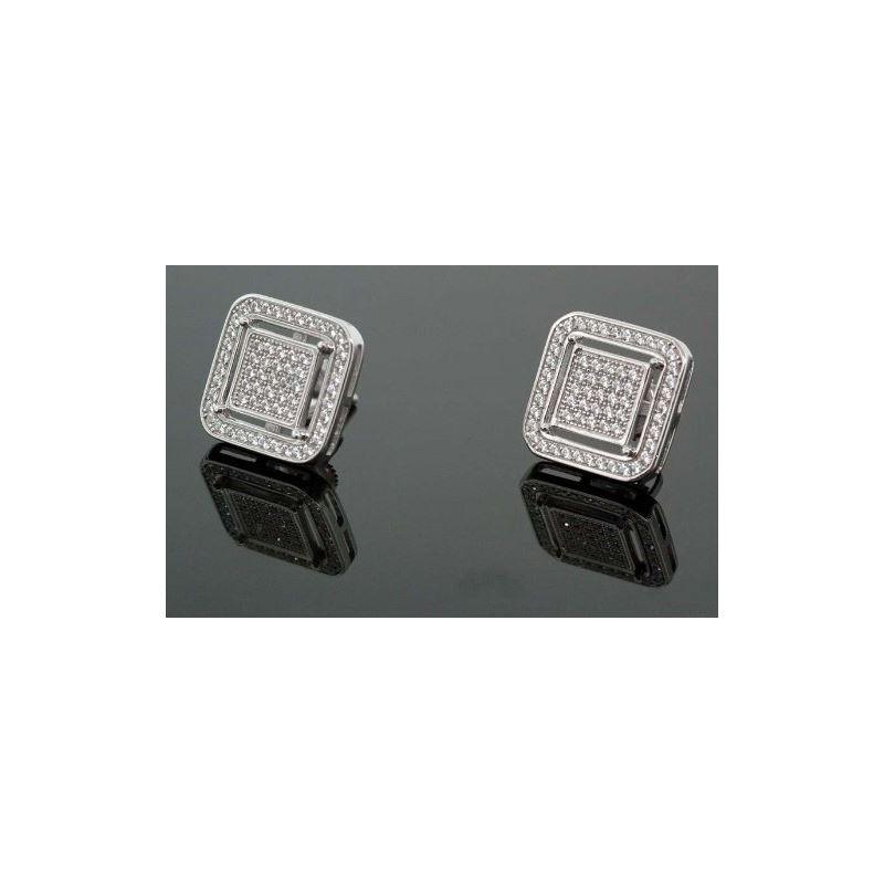 .925 Sterling Silver White Square White  58798 1