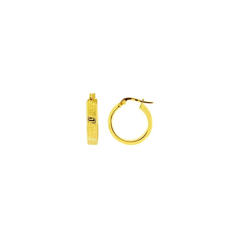 14K Yellow Gold Ladies Hoop Earrings ER5 69166 1