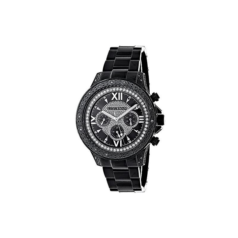 Luxurman Mens Black Real Diamond Watch 0 90261 1