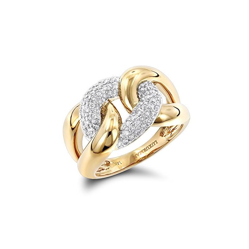 Ladies Cocktail Love Knot Cuban Link Natural Diamo