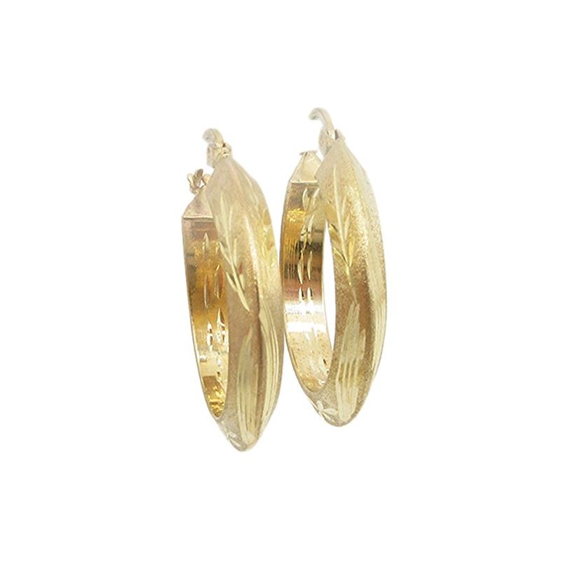 10k Yellow Gold earrings Fancy puff bamb 60558 1