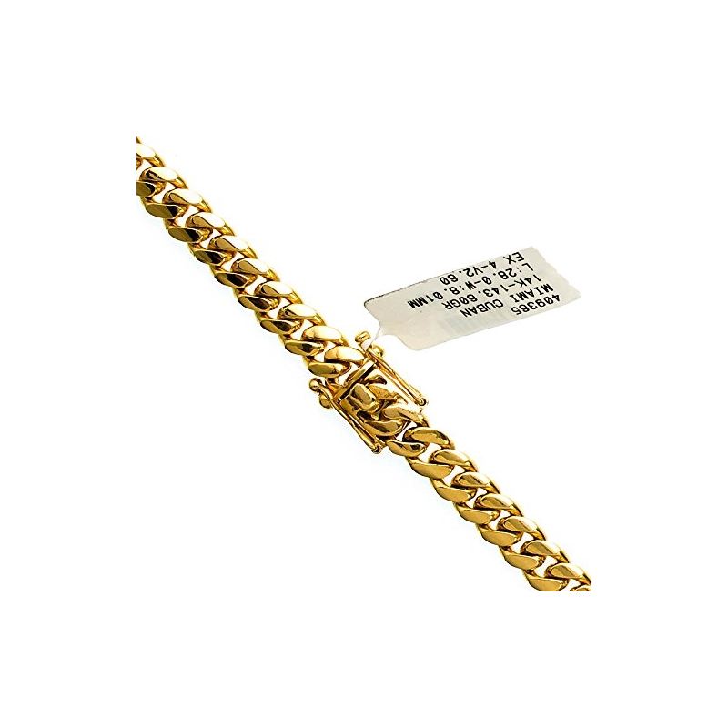 14K YELLOW Gold MIAMI CUBAN SOLID CHAIN  69511 1