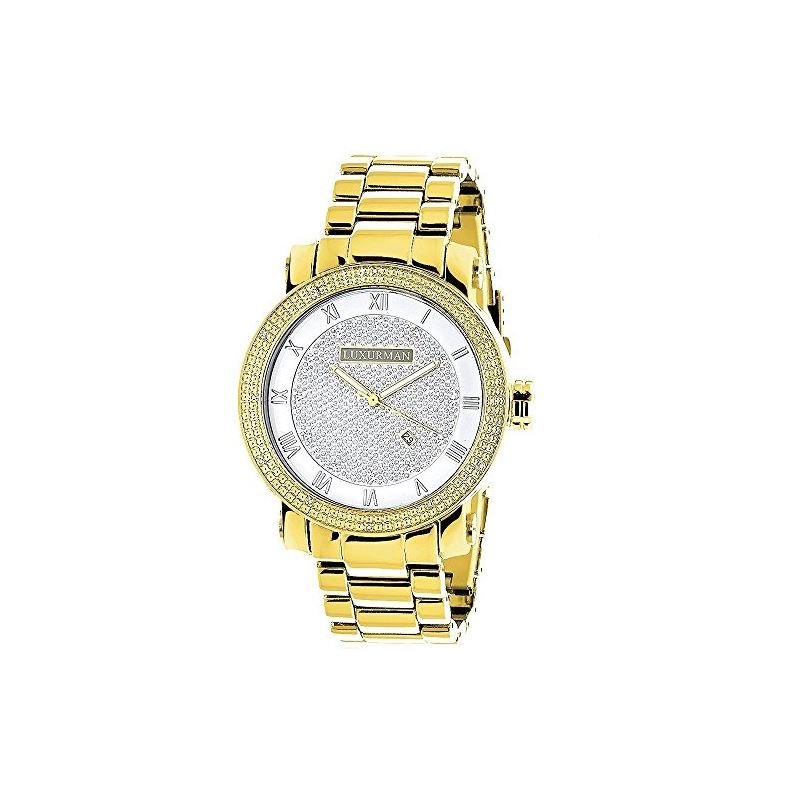 Luxurman Watches: Mens Real Diamond Watc 90650 1