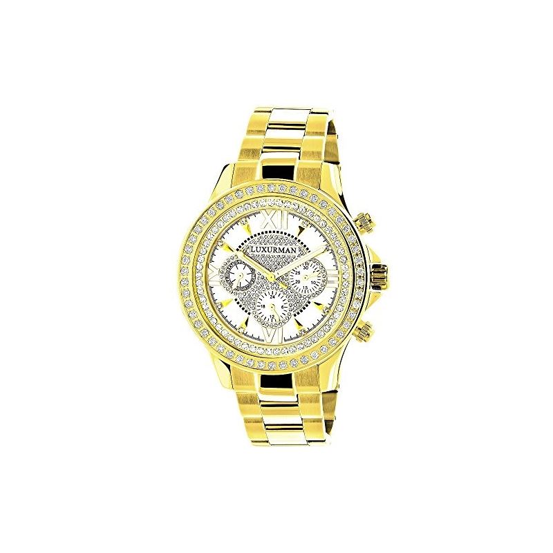 Men's Diamond Bezel Watch Yellow Gold Plated 2