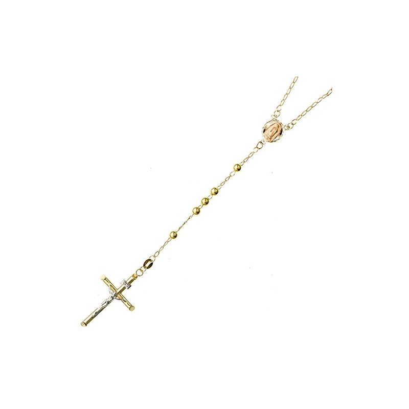 14K YELLOW Gold HOLLOW ROSARY Chain - 28 69016 1