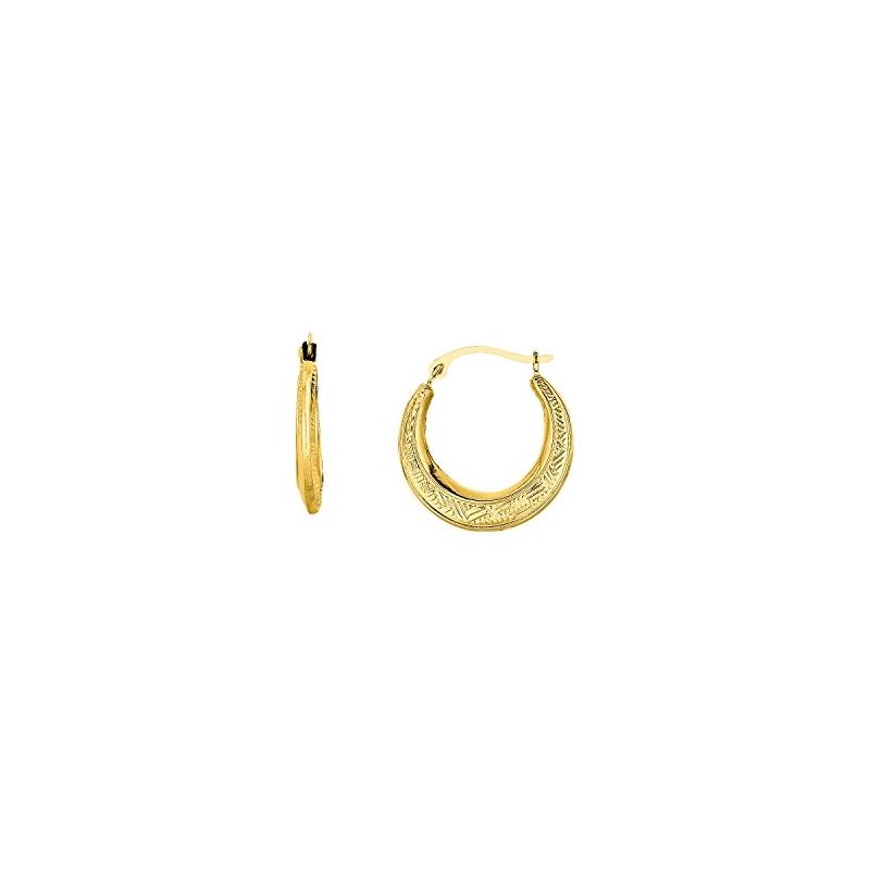 10K Yellow Gold Ladies Hoop Earrings 112 61370 1