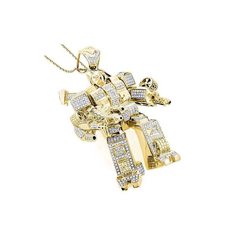 Mens 3-D Transformer Natural 1.25 Ctw Diamond Pend