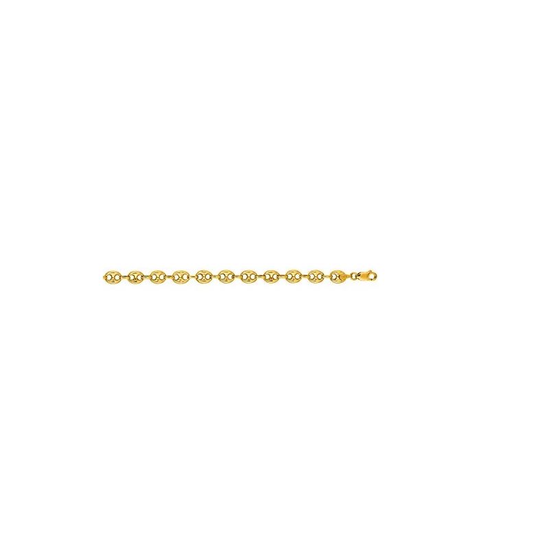 "14K Yellow Gold Puffed Mariner Chain 20"" 69814 1