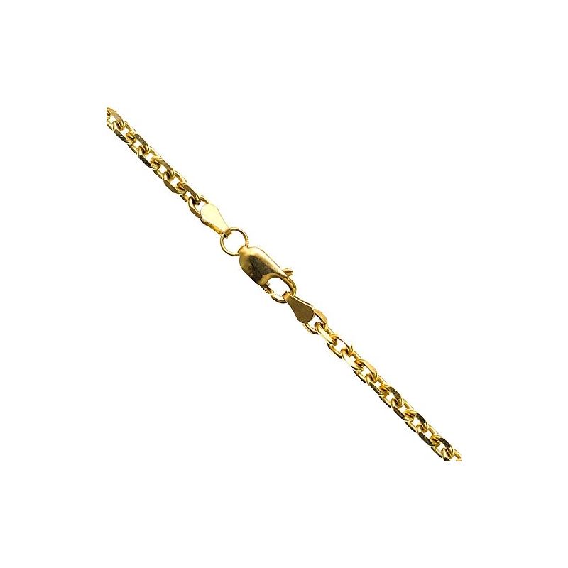 14K YELLOW Gold SOLID CABLE-DIA CUT Chai 70115 1