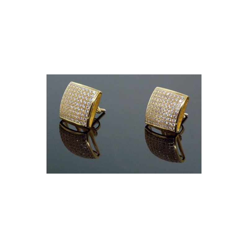 .925 Sterling Silver Yellow Square White 58920 1