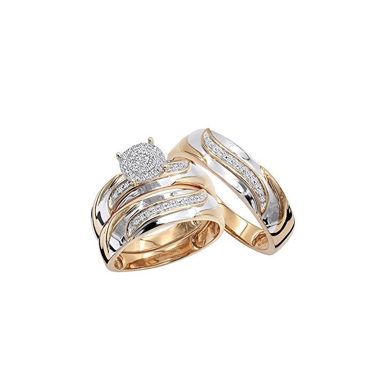 10K Gold Affordable Diamond Engagement Ring Weddin