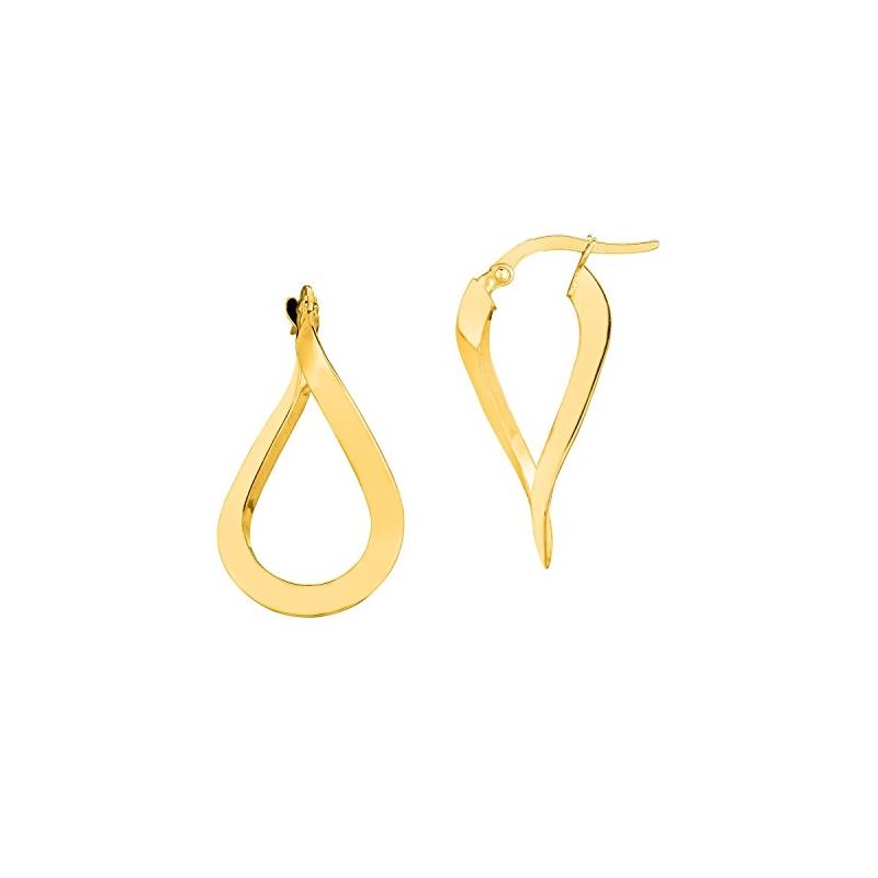 14K Yellow Gold Ladies Hoop Earrings ER1 69146 1