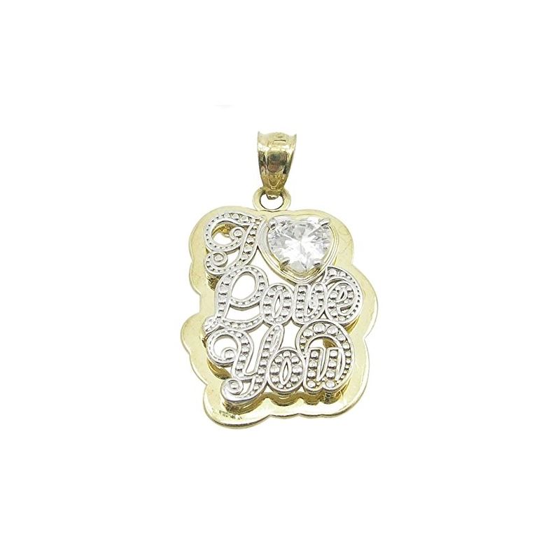 Ladies 10K Solid Yellow Gold I love you  87740 1