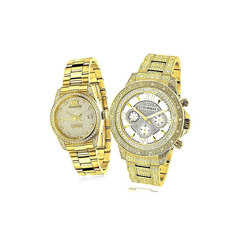 His and Hers Classic Luxurman 18K Yellow 89836 1