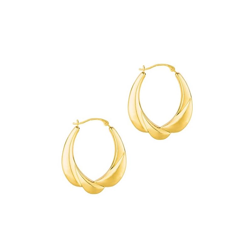 14K Yellow Gold Ladies Hoop Earrings ER9 69183 1