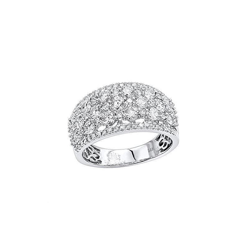14K Gold Designer Diamond Wedding Band Ladies Ring