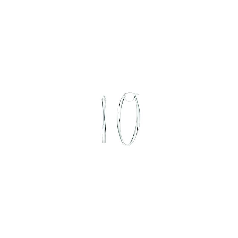 14K White Gold Ladies Hoop Earrings WER1 65605 1