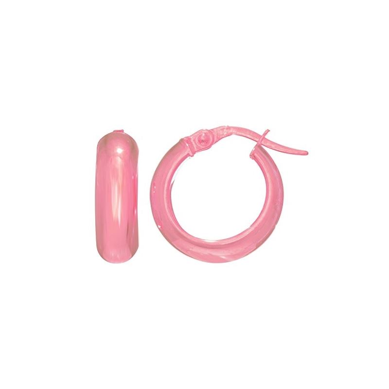 14K Pink Gold Ladies Hoop Earrings PER34 64467 1