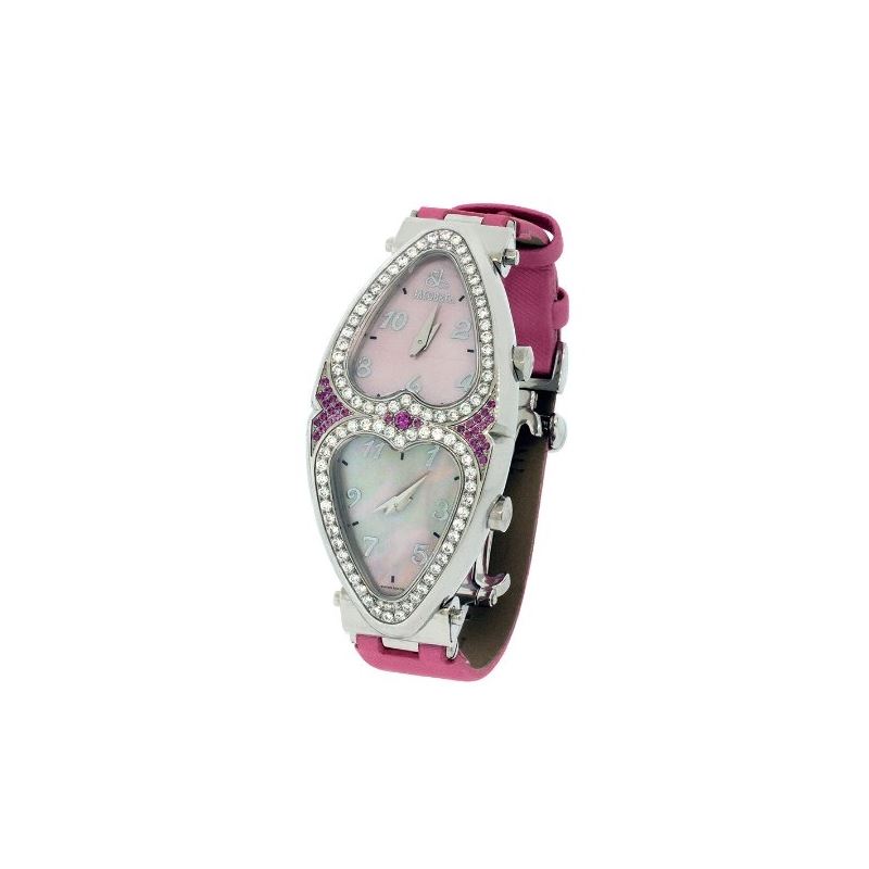 Jacob Co. Ladies Swiss Pink Heart To Heart Two Tim